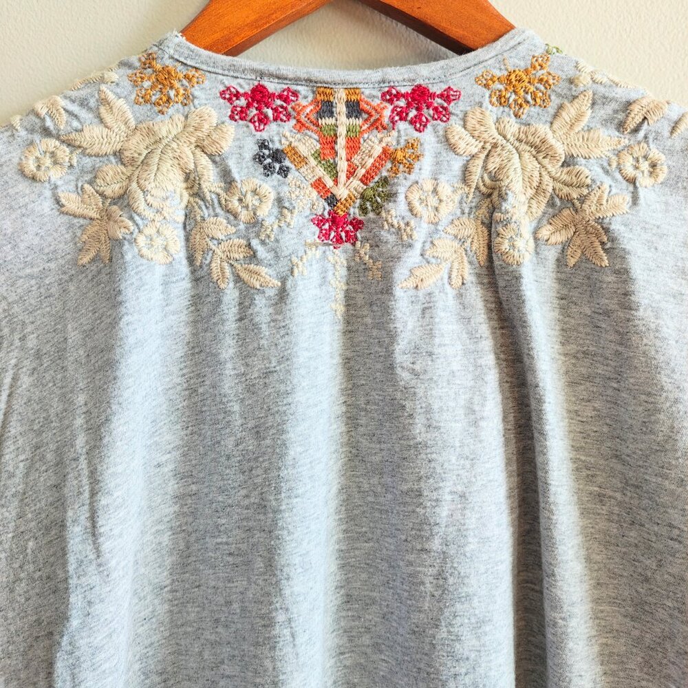 JOHNNY WAS Embroidered Jersey Top - Picture 3 of 9